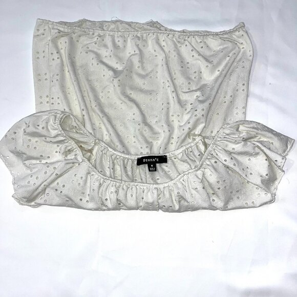 White Off Shoulder Blouse Size S - Picture 2 of 3